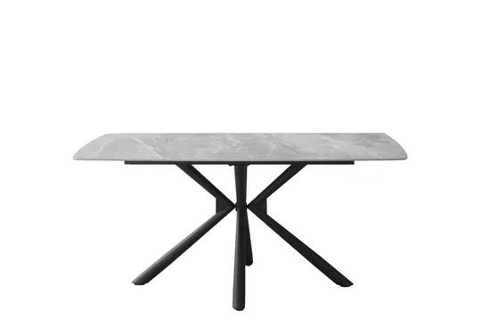 Contemporary Fixed Dining Table with Durable Sintered Stone Top 