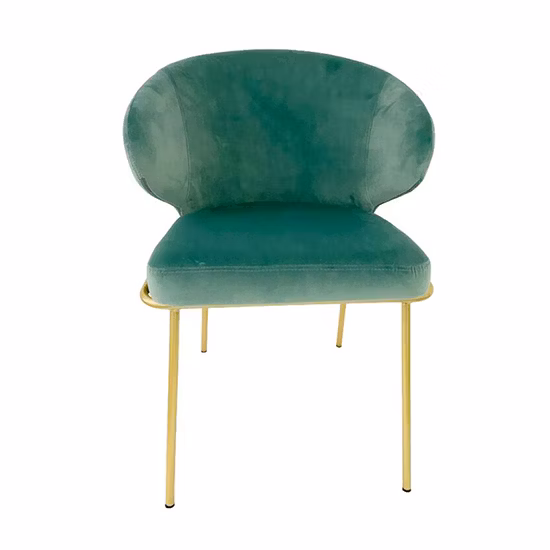 Cheap Nordic Velvet Fabric Modern Luxury Design Furniture Dining Room Chairs Upholstered Dining Chair with Metal Leg Gold