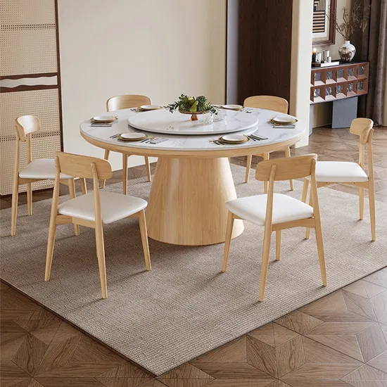 Luxury Fixed Length Wood Legs Dinner Table Modern Sintered Stone Top Dining Table Dining Room Table for Home 