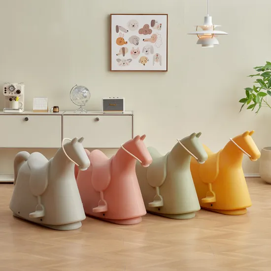 Plastic Rocking Horse Children′s Stool Living Room Outdoor Chair Hotel Kid′s Furniture 