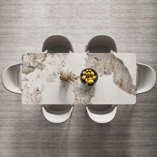 Minimalist Hot Sale Fixed Top Modern Contemporary Sintered Stone Top Table Dining Table 