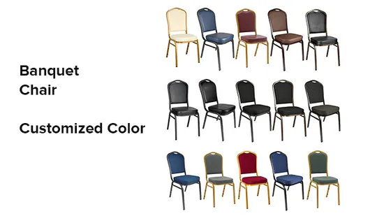 Modern Luxury Upholstered Metal Banquet Dining Chair for Wedding Hotel 