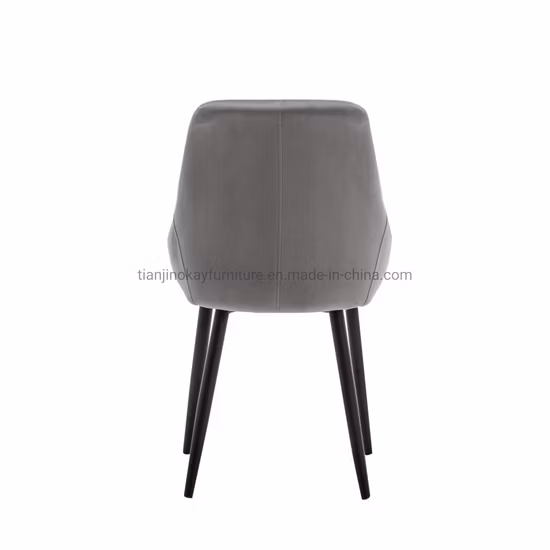 Wholesale Grey Velvet Upholstered Metal Legs Nordic Accent Furniture Modern Dining Chair