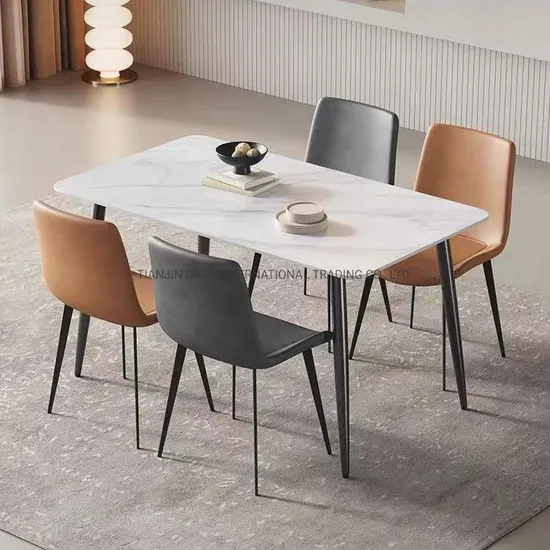 Okay Furniture New Design Saving Sintered Stone Black Extension Square Dining Table 