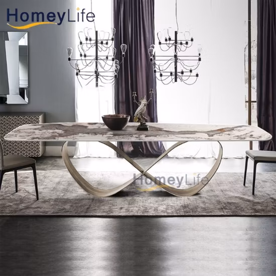 Dining Room Furniture Table Set Marble Table with 8 Chairs