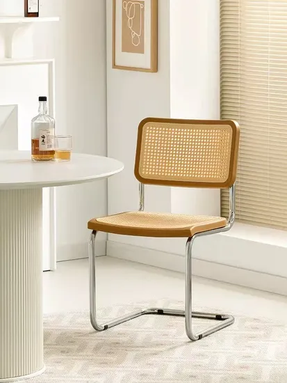 Home Plastic Rattan Dining Chairarch Back Leisure Chair 