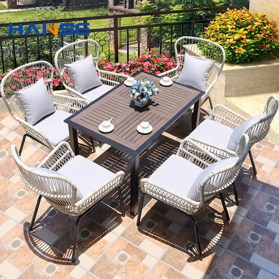 Modern Plastic Wood Restaurant Garden Tables Outdoor Chair