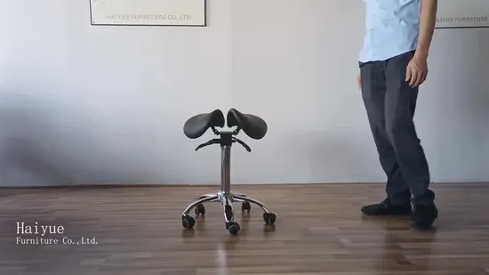 New Split Saddle Stool for Tattoo Dental Medical with Wheels Voiceless 