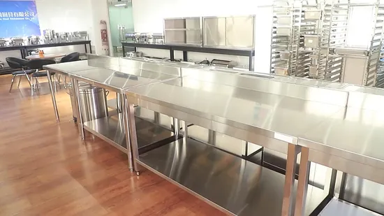 Xiangsheng Round Tube Stainless Steel Work Table with Under Shelf Prep Table 