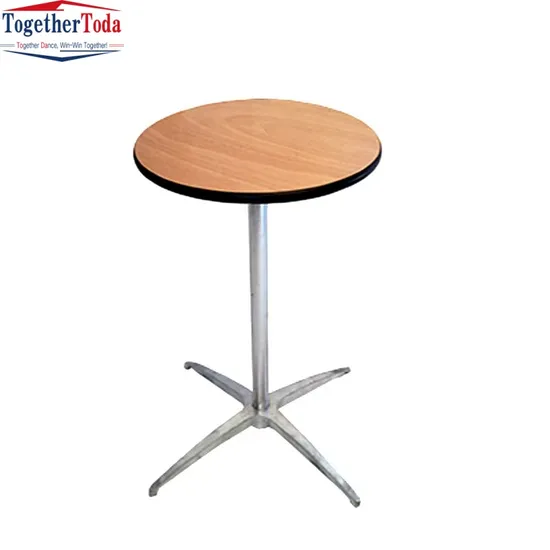 Modern Solid Wood Cocktail Round Bar Counter Wine Party Fixed High Bar Foot Outdoor Dining Folding Table 